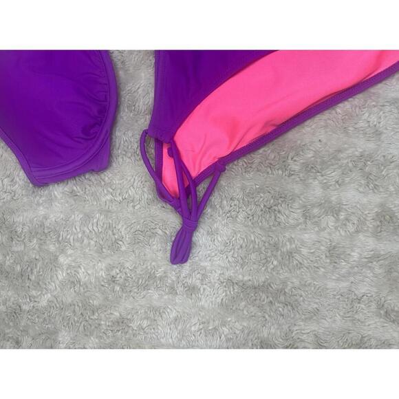 Victoria's Secret purple Capri ruffle halter string bikini set Size 32D/Medium - Picture 5 of 9